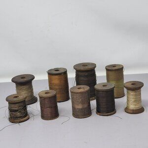 Vintage Wooden Sewing Thread Spools  N.L. Co Lysbeth Crowley Collectible